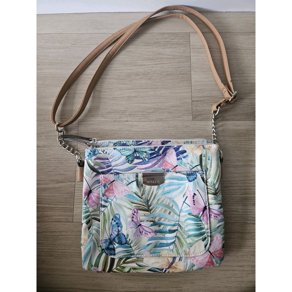Cottagecore Rosetti Flying Paradise‎ Botanical Butterfly Multi Pocket Crossbody